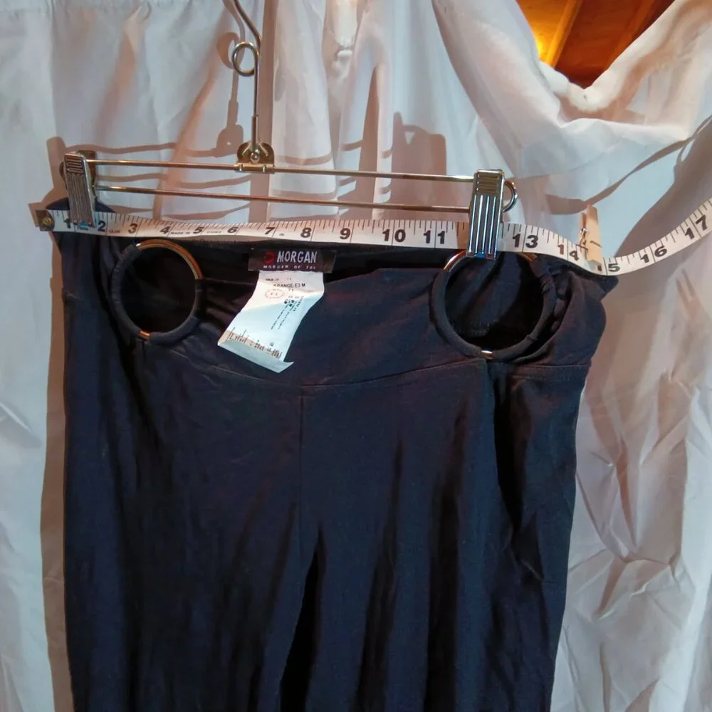 Morgan stretchy pants with silver on waist band Small see measurements - Picture 2 of 4